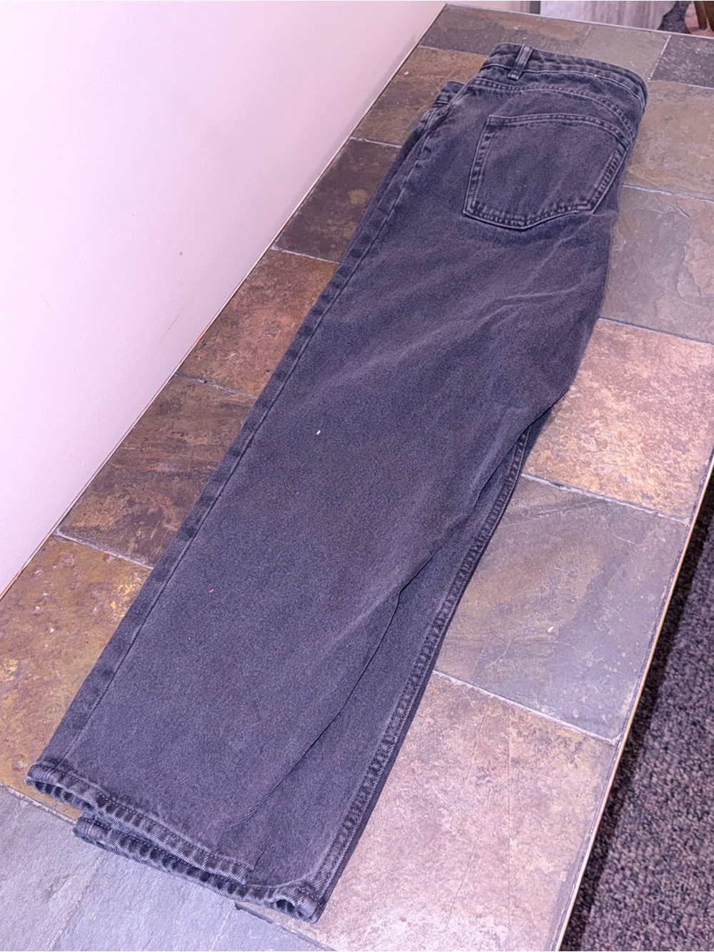 ASOS Petite Washed Black Straight Leg Jeans